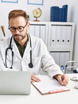 Doctor doing a Biomedical Research Paper